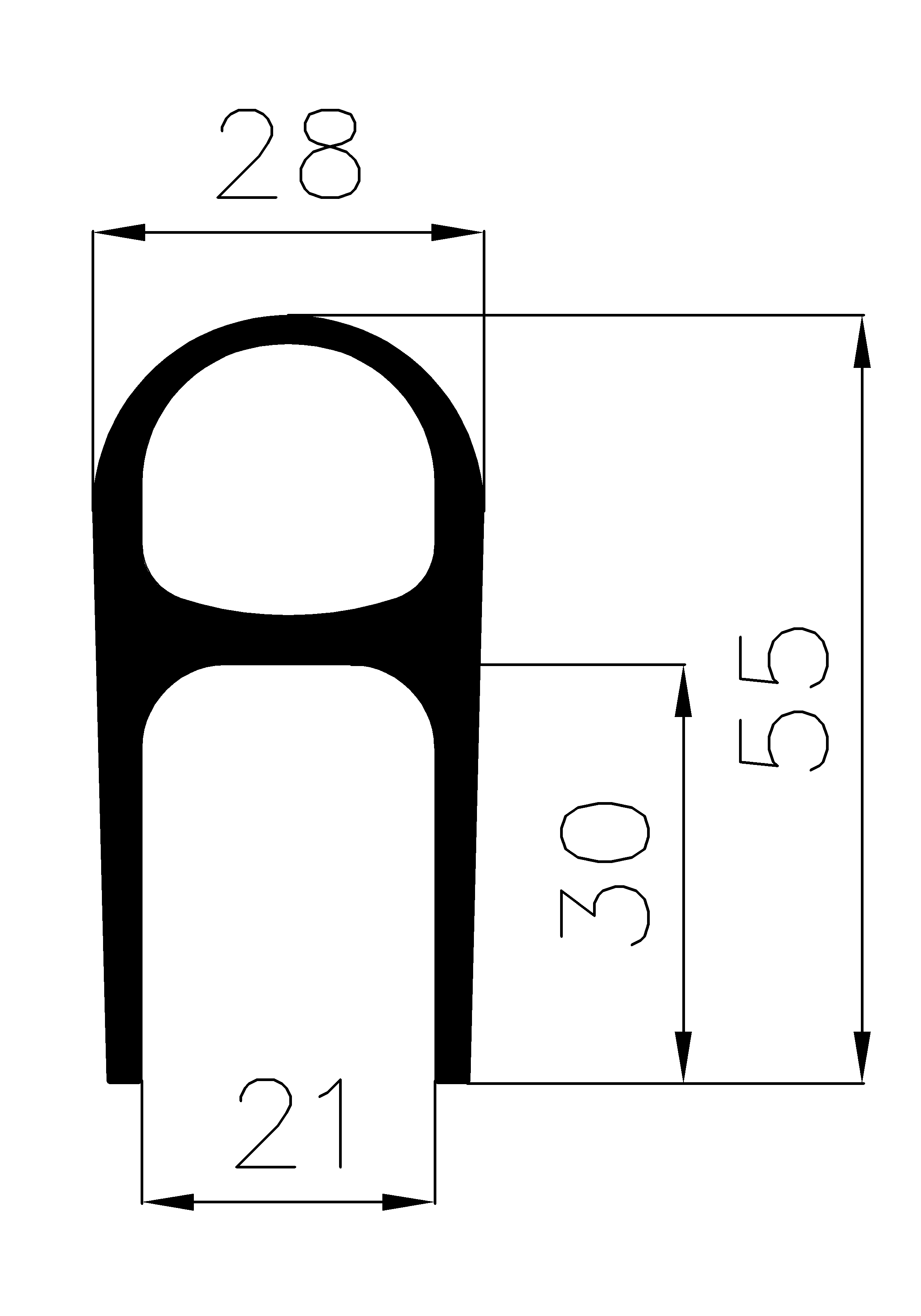 00830365KG - EPDM rubber profiles - Sliding door – finger-guard profiles 00830365KG - EPDM rubber profiles - Sliding door – finger-guard profiles