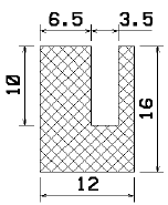 MZS 25077 - sponge profiles - U shape profiles MZS 25077 - sponge profiles - U shape profiles