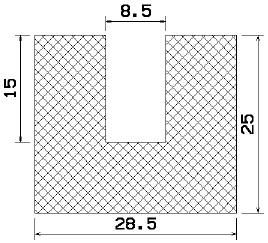 MZS 25085 - sponge profiles - U shape profiles MZS 25085 - sponge profiles - U shape profiles