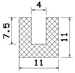 MZS - 25087 1B= 50 m - sponge profiles - U shape profiles MZS - 25087 1B= 50 m - sponge profiles - U shape profiles