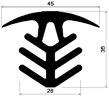 FA 1349 - rubber profiles - Cover and T-profiles FA 1349 - rubber profiles - Cover and T-profiles