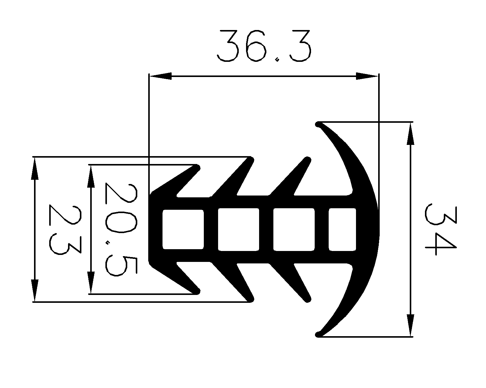 13010370KG - rubber profiles - Cover and T-profiles 13010370KG - rubber profiles - Cover and T-profiles