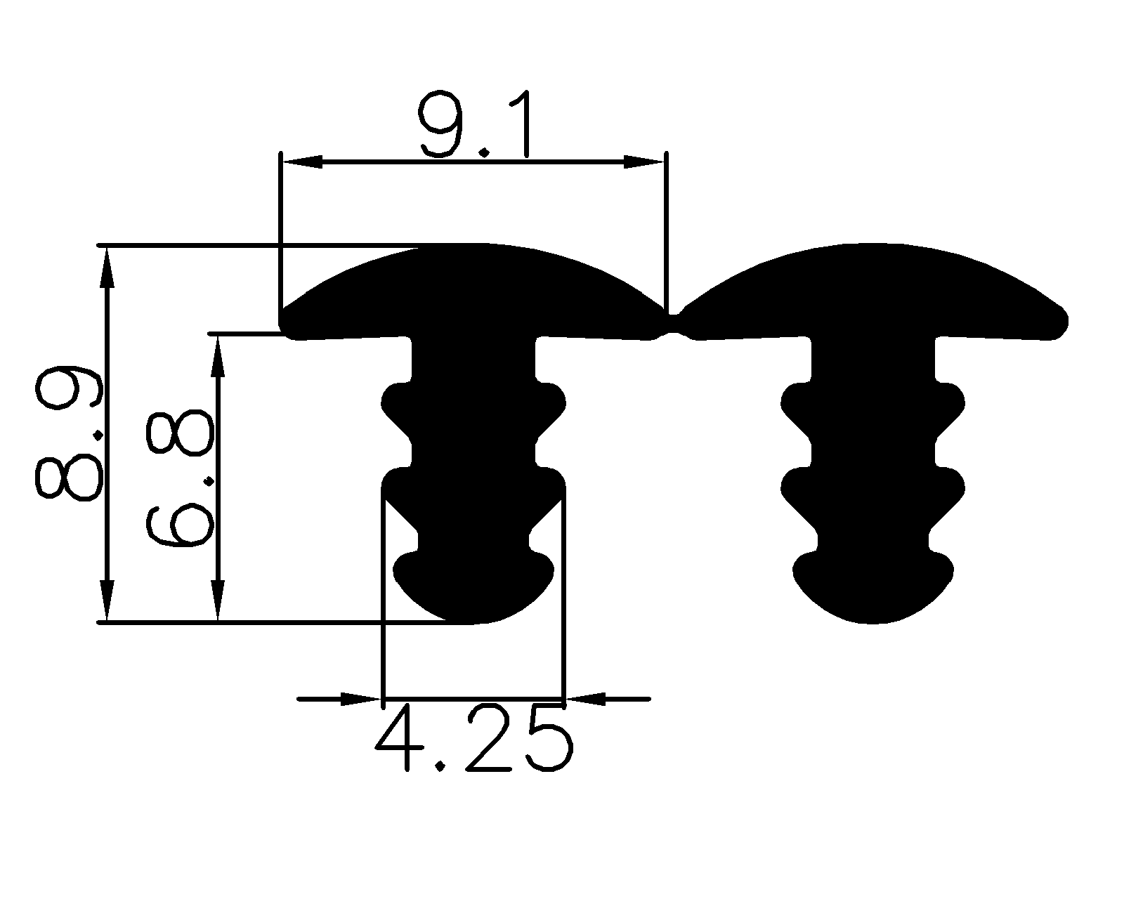 13170370KG - rubber profile - Door-frame profiles 13170370KG - rubber profile - Door-frame profiles