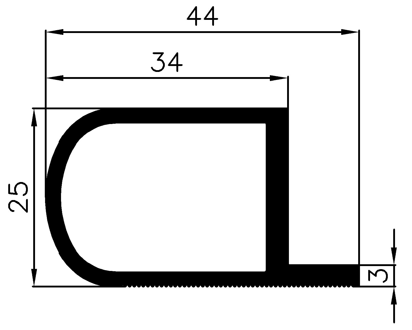 15170370KG - EPDM rubber profiles - Sliding door – finger-guard profiles 15170370KG - EPDM rubber profiles - Sliding door – finger-guard profiles