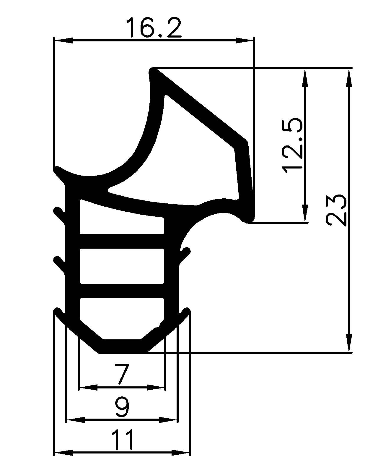16110160KG - rubber profile - Door-frame profiles 16110160KG - rubber profile - Door-frame profiles