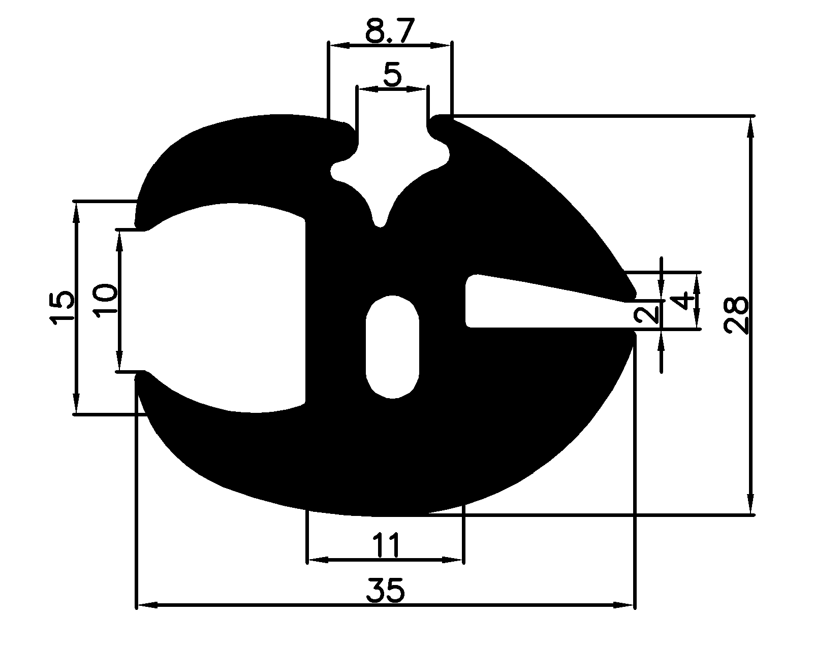 16740380KG - stabilizing EPDM profiles - Stabilizing and stretcher profiles 16740380KG - stabilizing EPDM profiles - Stabilizing and stretcher profiles