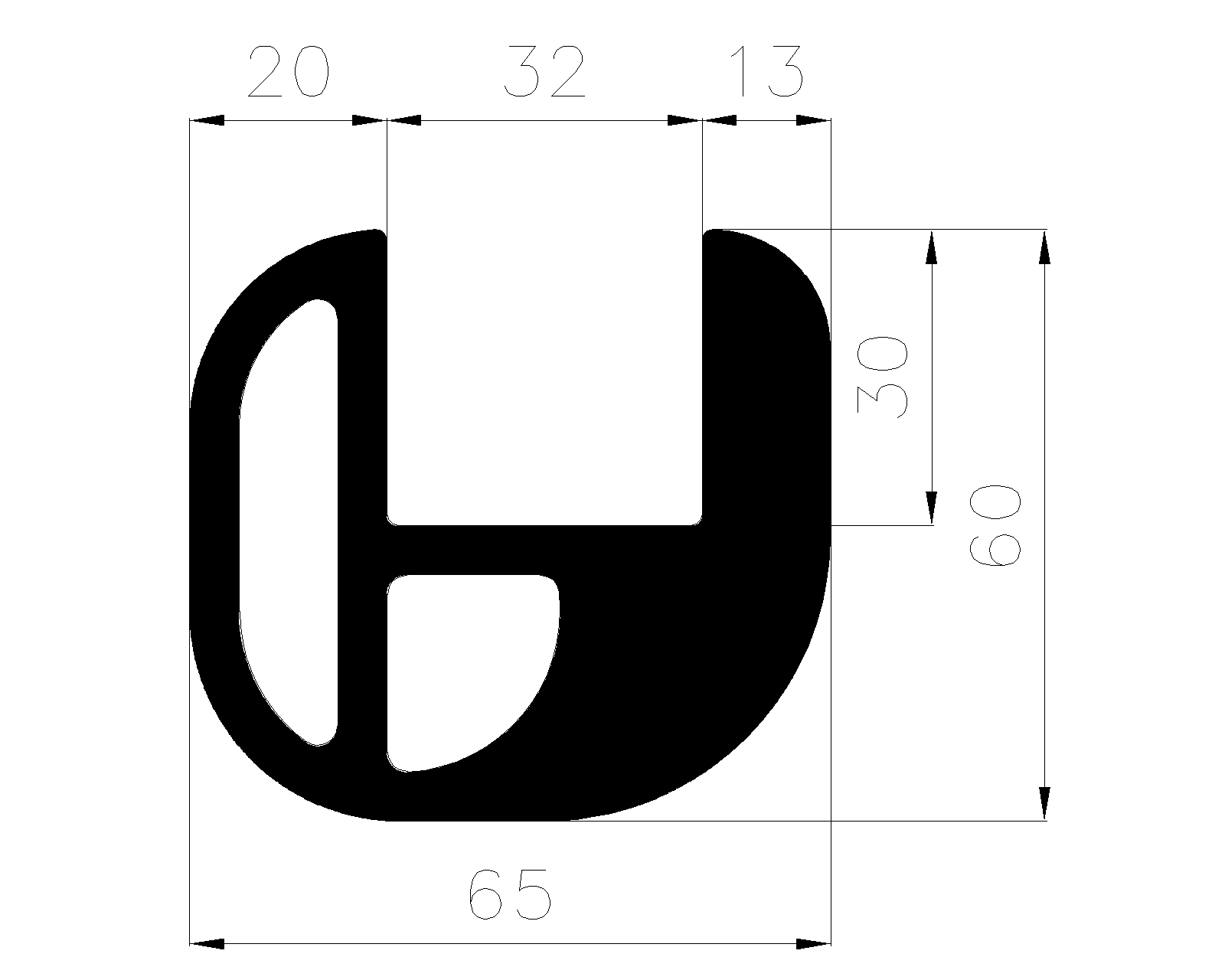 20220365KG - rubber profiles - U shape profiles 20220365KG - rubber profiles - U shape profiles