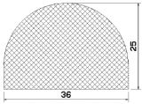 MZS 25451 - EPDM rubber profiles - Semi-circle, D-profiles MZS 25451 - EPDM rubber profiles - Semi-circle, D-profiles