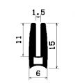 TU1- 0746 1B= 100 m - rubber profiles - U shape profiles TU1- 0746 1B= 100 m - rubber profiles - U shape profiles