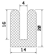 MZS 25230 - sponge profiles - U shape profiles MZS 25230 - sponge profiles - U shape profiles