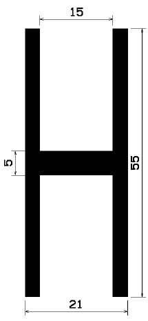 H 0853 - EPDM profiles - H-profiles H 0853 - EPDM profiles - H-profiles