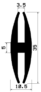 H 0871 - EPDM profiles - H-profiles H 0871 - EPDM profiles - H-profiles