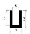 TU1- 0695 1B= 100 m - rubber profiles - U shape profiles TU1- 0695 1B= 100 m - rubber profiles - U shape profiles