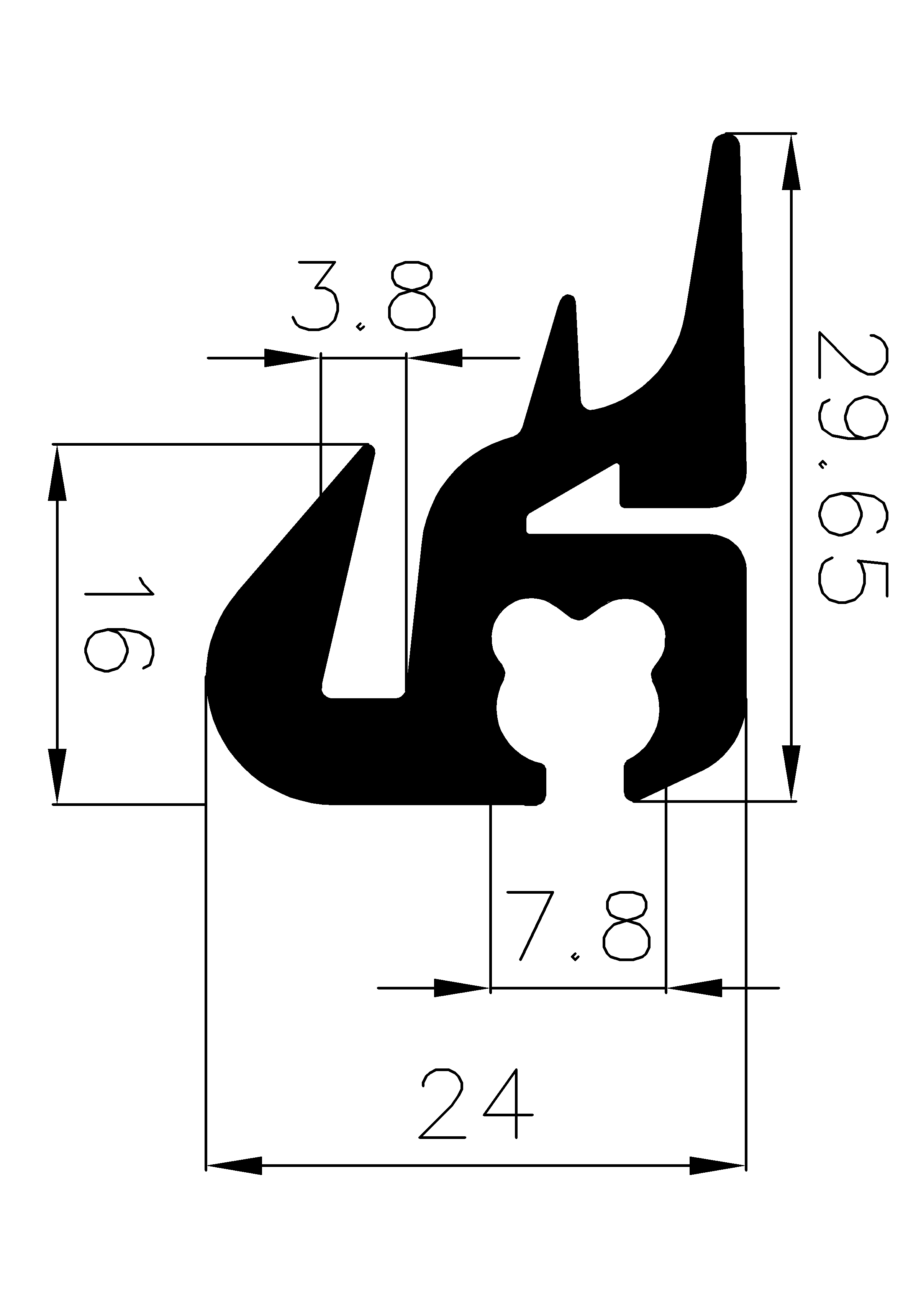 3190365KG - stabilizing EPDM profiles - Stabilizing and stretcher profiles 3190365KG - stabilizing EPDM profiles - Stabilizing and stretcher profiles