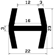 H 1091 - EPDM profiles - H-profiles H 1091 - EPDM profiles - H-profiles
