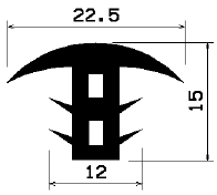 FA 1221 1B= 25 m - rubber profile under 100 m - Cover and T-profiles FA 1221 1B= 25 m - rubber profile under 100 m - Cover and T-profiles