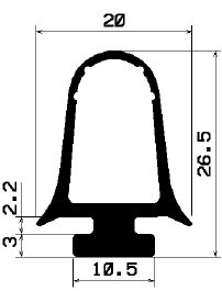 RT 1585 - EPDM rubber profiles - Sliding door – finger-guard profiles RT 1585 - EPDM rubber profiles - Sliding door – finger-guard profiles