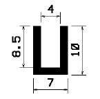 TU1- 1688 1B= 100 m - rubber profiles - U shape profiles TU1- 1688 1B= 100 m - rubber profiles - U shape profiles