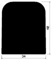 HR 1745 34×40 mm - EPDM rubber profiles - Semi-circle, D-profiles HR 1745 34×40 mm - EPDM rubber profiles - Semi-circle, D-profiles