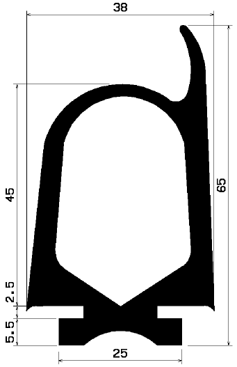 RT 1775 - EPDM rubber profiles - Sliding door – finger-guard profiles RT 1775 - EPDM rubber profiles - Sliding door – finger-guard profiles