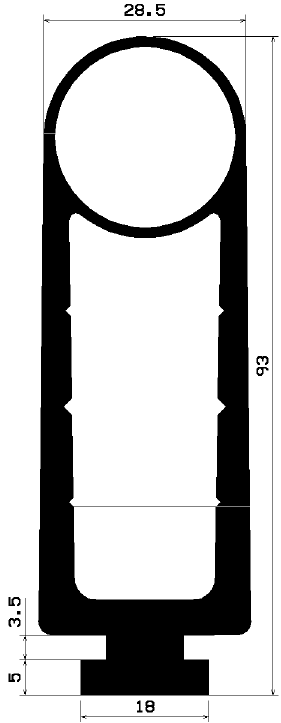 RT 1830 - EPDM rubber profiles - Sliding door – finger-guard profiles RT 1830 - EPDM rubber profiles - Sliding door – finger-guard profiles