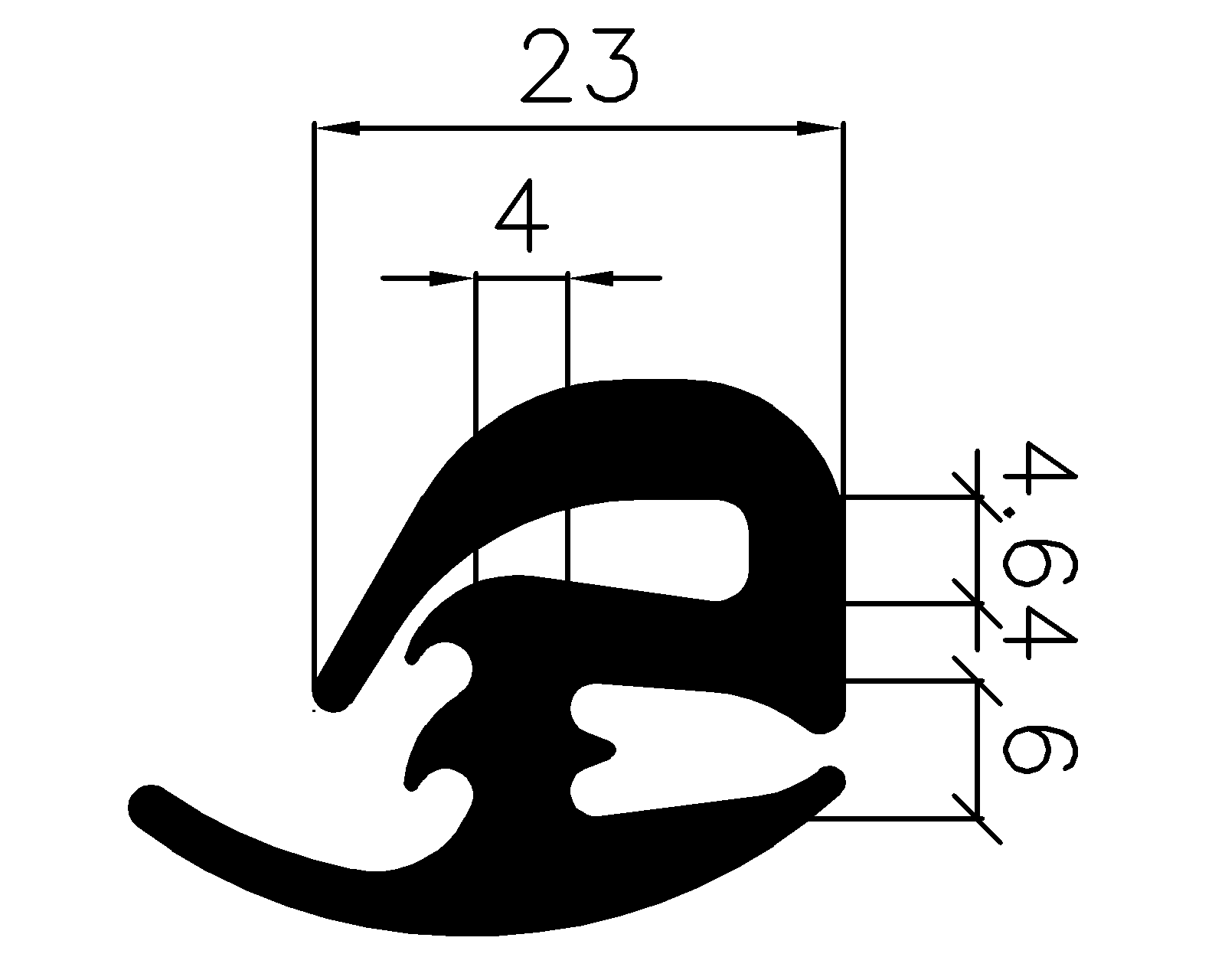 6620365KG - stretcher EPDM profiles - Stabilizing and stretcher profiles 6620365KG - stretcher EPDM profiles - Stabilizing and stretcher profiles