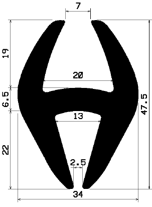 H 1933 - EPDM profiles - H-profiles H 1933 - EPDM profiles - H-profiles