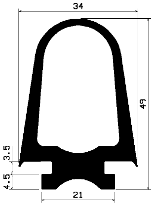 RT 1975 - EPDM rubber profiles - Sliding door – finger-guard profiles RT 1975 - EPDM rubber profiles - Sliding door – finger-guard profiles