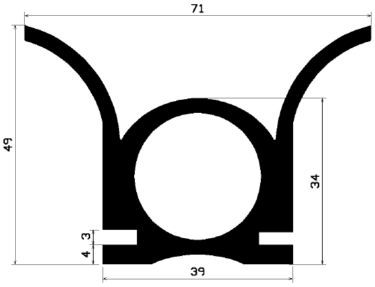 RT 2199 - EPDM rubber profiles - Sliding door – finger-guard profiles RT 2199 - EPDM rubber profiles - Sliding door – finger-guard profiles
