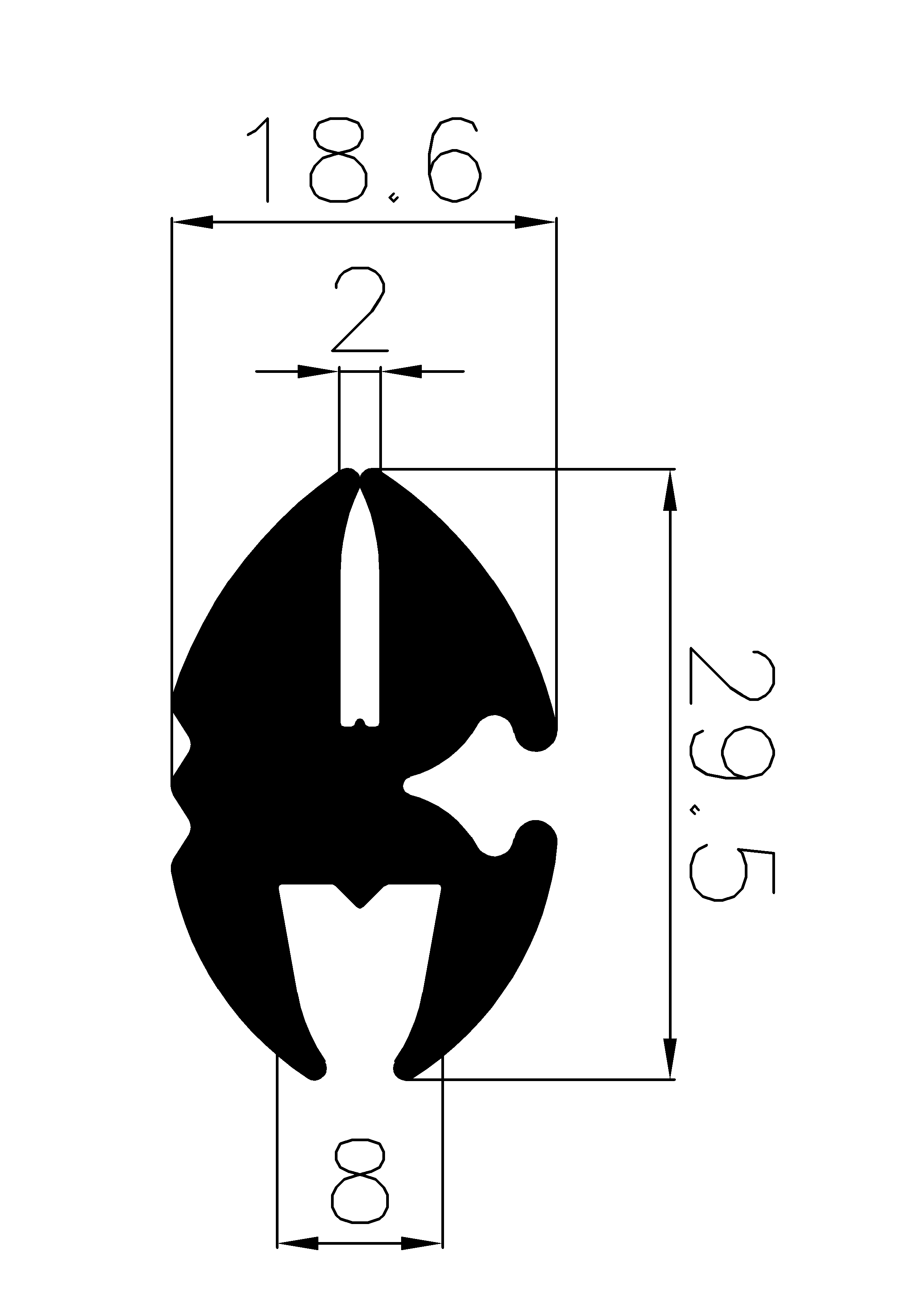 9340170KG - stretcher EPDM profiles - Stabilizing and stretcher profiles 9340170KG - stretcher EPDM profiles - Stabilizing and stretcher profiles