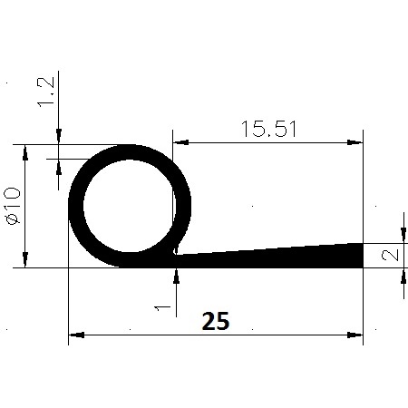 FN - G604 - EPDM profiles - Flag or 'P' profiles FN - G604 - EPDM profiles - Flag or 'P' profiles