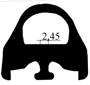 RT - G082 23,4×21,5 mm - EPDM rubber profiles - Sliding door – finger-guard profiles RT - G082 23,4×21,5 mm - EPDM rubber profiles - Sliding door – finger-guard profiles
