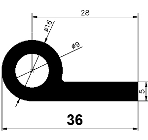 FN - G191 - EPDM profiles - Flag or 'P' profiles FN - G191 - EPDM profiles - Flag or 'P' profiles