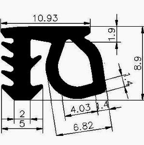 Z1 - G250 - rubber profile - Door-frame profiles Z1 - G250 - rubber profile - Door-frame profiles