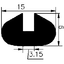 TU1 - G259 15×9 mm - rubber profiles - U shape profiles TU1 - G259 15×9 mm - rubber profiles - U shape profiles