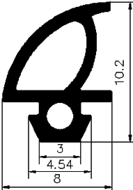 Z1 - G292 8×10,2 mm - rubber profile - Door-frame profiles Z1 - G292 8×10,2 mm - rubber profile - Door-frame profiles