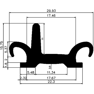 Z1 - G523 30×15,75 mm - rubber profile - Door-frame profiles Z1 - G523 30×15,75 mm - rubber profile - Door-frame profiles