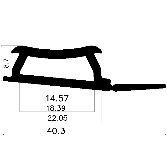 Z1 - G524 40,3×11,3 mm - rubber profile - Door-frame profiles Z1 - G524 40,3×11,3 mm - rubber profile - Door-frame profiles
