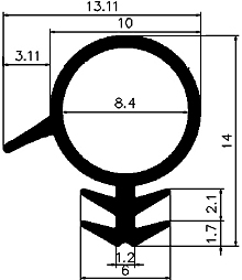 Z1 - G559 d= 10 mm - silicone rubber profiles - Door-frame profiles Z1 - G559 d= 10 mm - silicone rubber profiles - Door-frame profiles