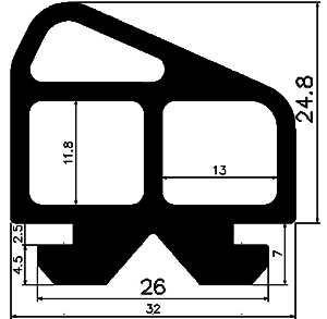 RT - G566 - EPDM rubber profiles - Sliding door – finger-guard profiles RT - G566 - EPDM rubber profiles - Sliding door – finger-guard profiles