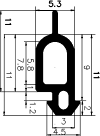 Z1 - G621 - rubber profile - Door-frame profiles Z1 - G621 - rubber profile - Door-frame profiles