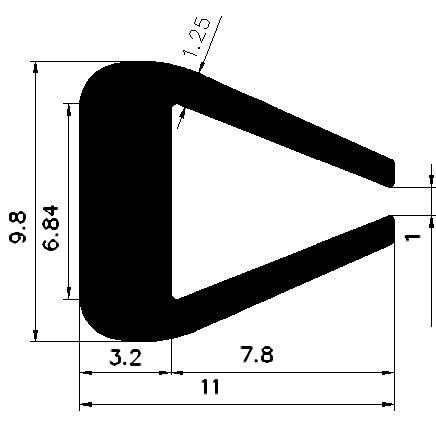 TU1 - G640 - silicone profiles - U shape profiles TU1 - G640 - silicone profiles - U shape profiles