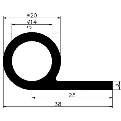FN - G682 - EPDM profiles - Flag or 'P' profiles FN - G682 - EPDM profiles - Flag or 'P' profiles