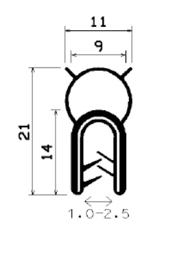 SD-0248 - with coextruded metal insert - Edge protection profiles SD-0248 - with coextruded metal insert - Edge protection profiles