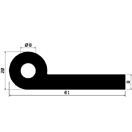 FN 0522 - EPDM profiles - Flag or 'P' profiles FN 0522 - EPDM profiles - Flag or 'P' profiles