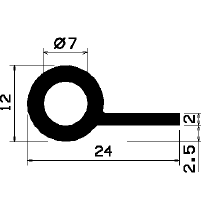 FN 0744 - EPDM profiles - Flag or 'P' profiles FN 0744 - EPDM profiles - Flag or 'P' profiles