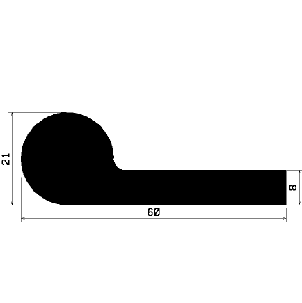 FN 0810 - EPDM profiles - Flag or 'P' profiles FN 0810 - EPDM profiles - Flag or 'P' profiles