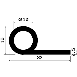 FN-0824 - EPDM profiles - Flag or 'P' profiles FN-0824 - EPDM profiles - Flag or 'P' profiles