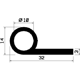 FN 0848 - EPDM profiles - Flag or 'P' profiles FN 0848 - EPDM profiles - Flag or 'P' profiles