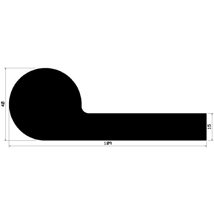 FN 0850 - EPDM profiles - Flag or 'P' profiles FN 0850 - EPDM profiles - Flag or 'P' profiles